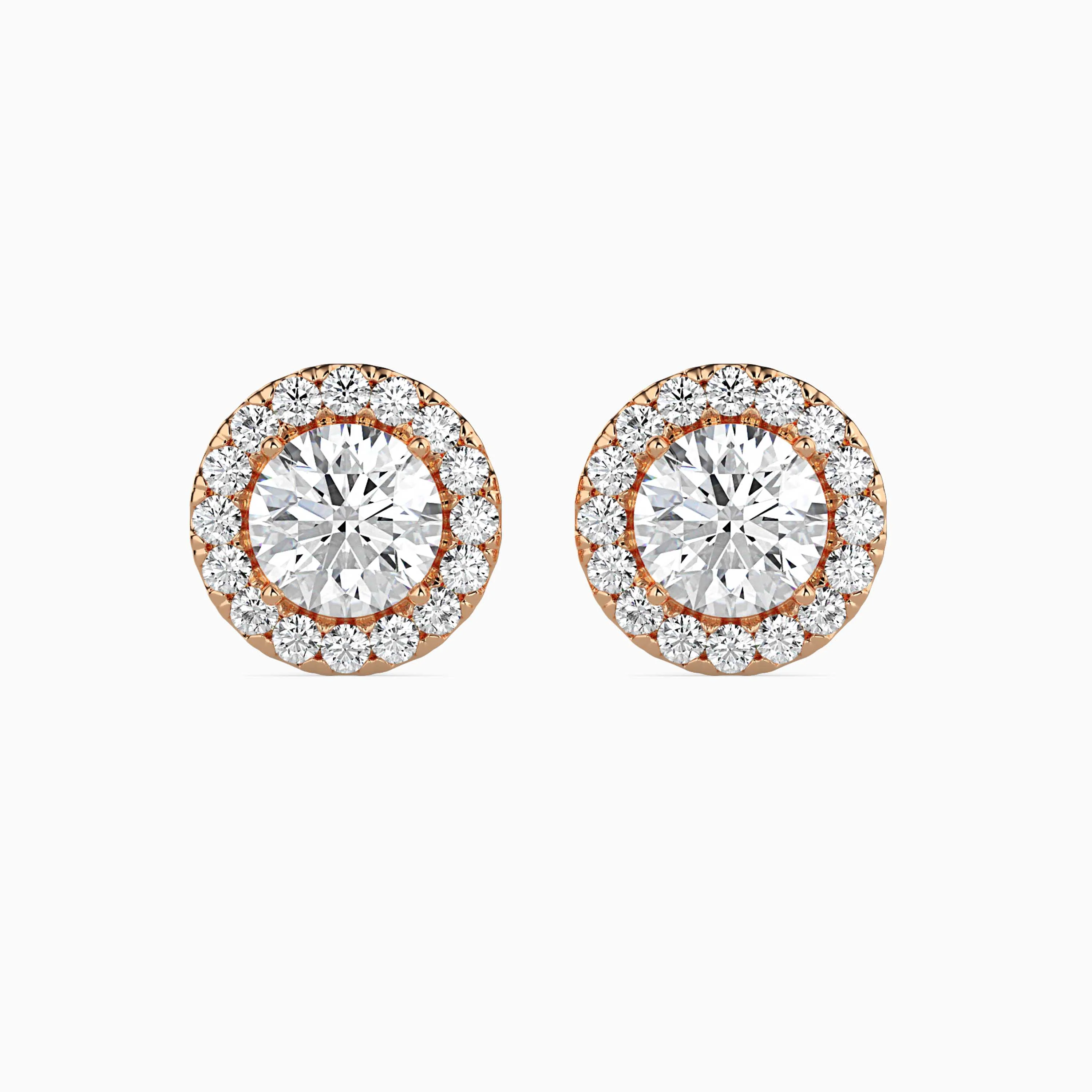 0.5 CT Solitaire Halo Gold Earrings with Lab-Grown Diamonds - Image 6