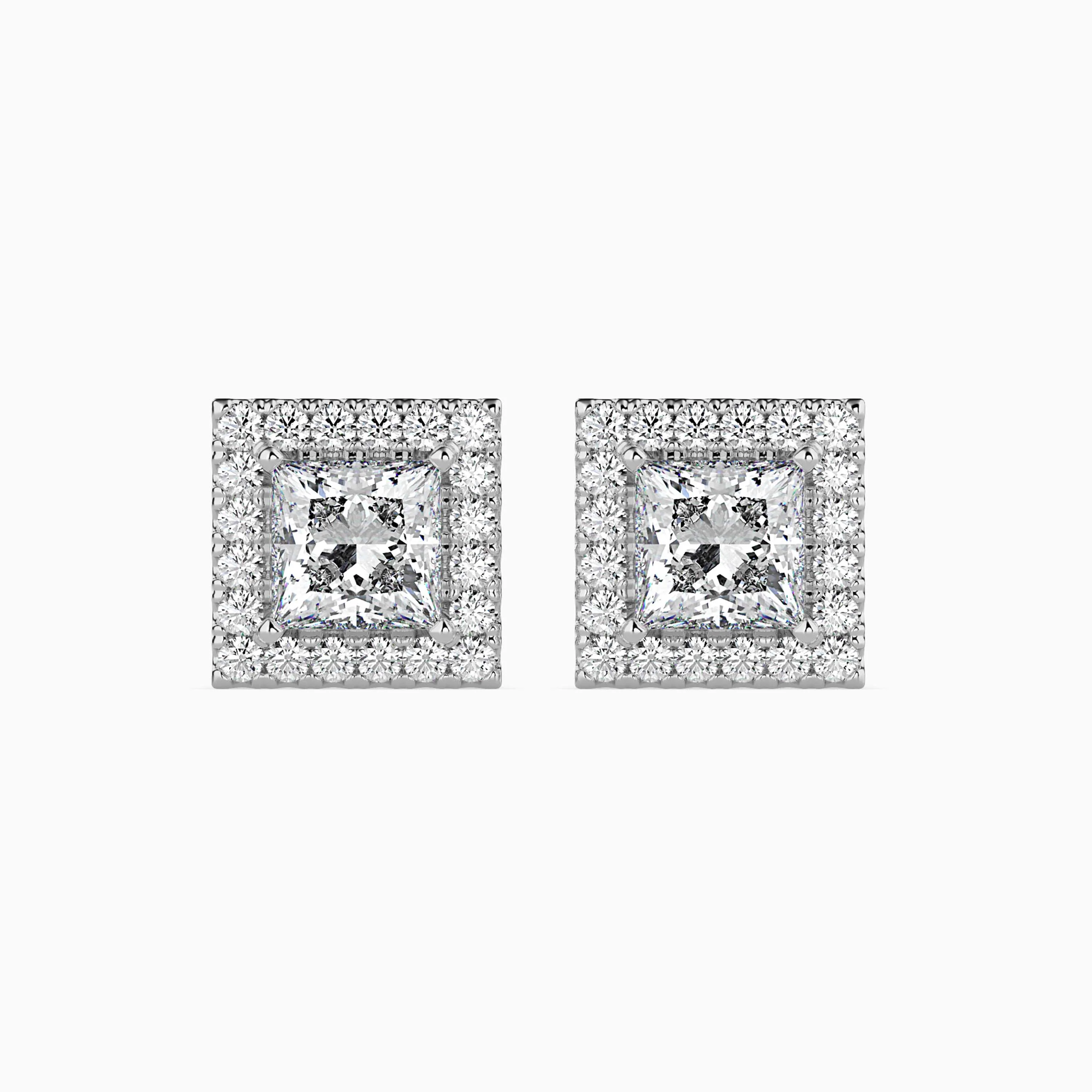 0.5 CT Square Halo Gold Earring with Lab-Grown Diamonds - Image 10
