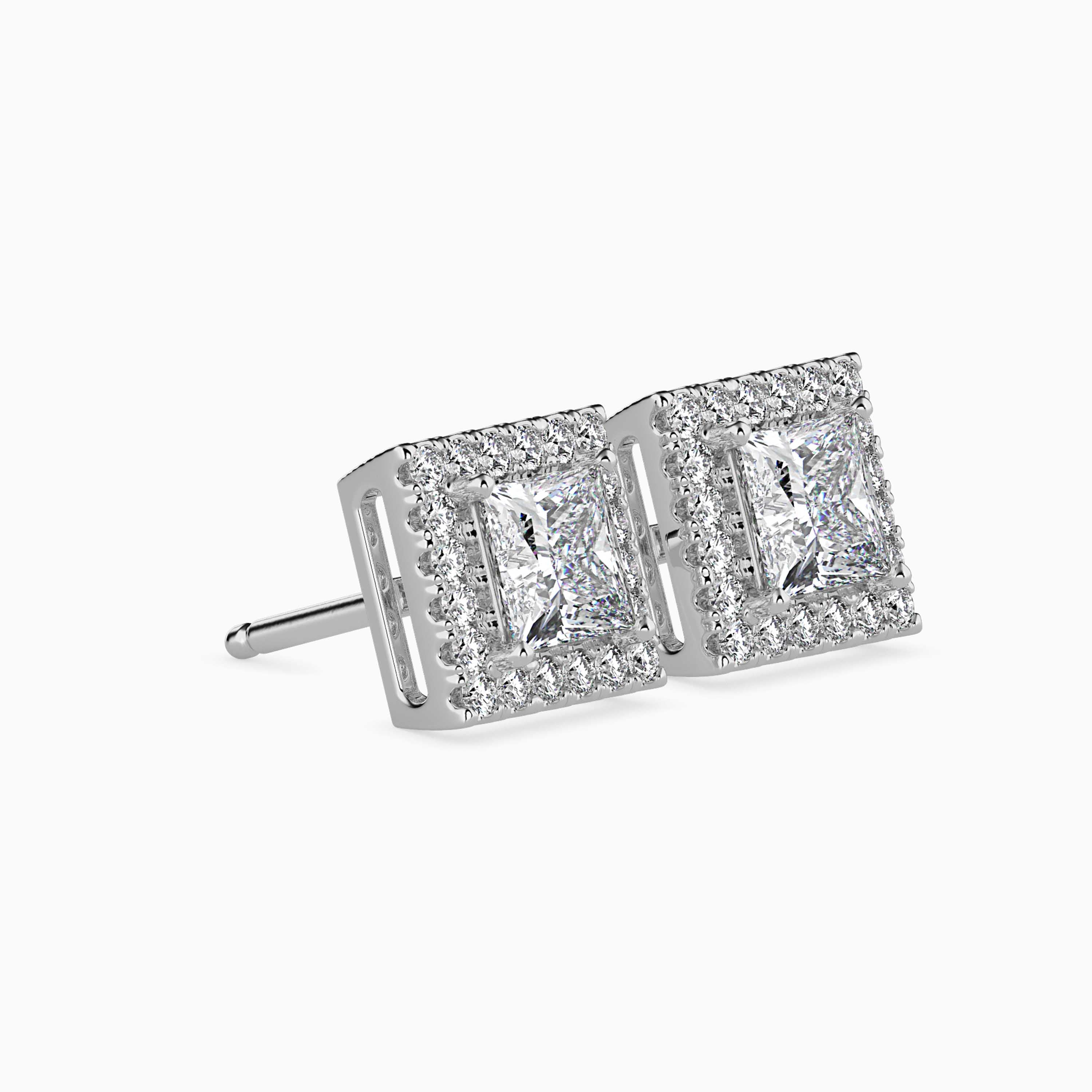 0.5 CT Square Halo Gold Earring with Lab-Grown Diamonds - Image 11