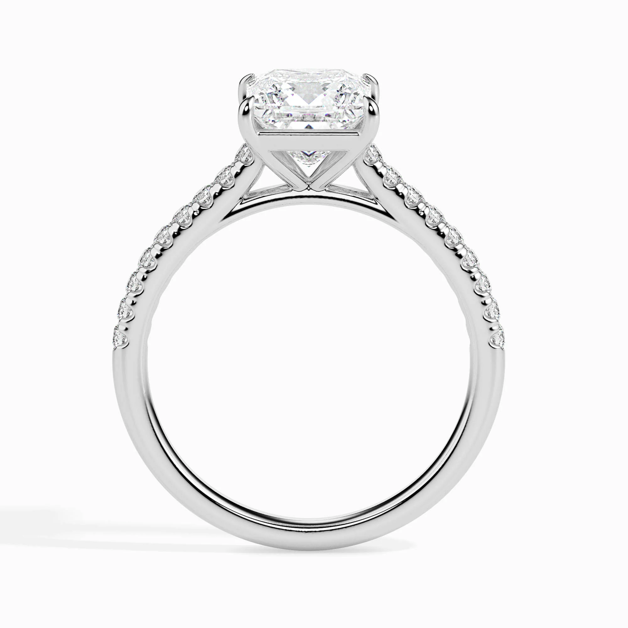 3 CT Square Solitaire Band Gold Ring with Lab-Grown Diamonds - Image 10