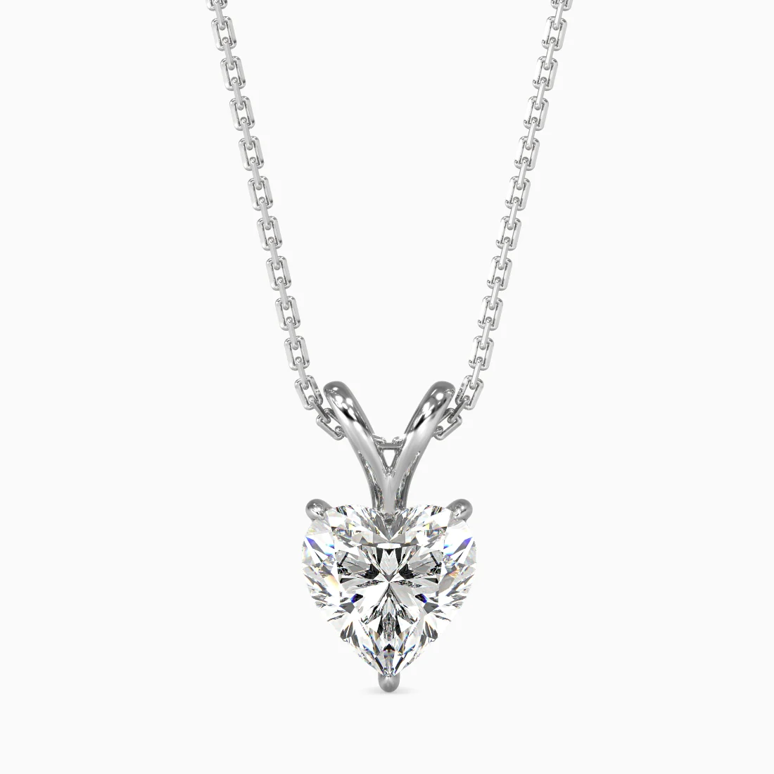 0.3 CT Solitaire Heart Lab-Grown Diamond Pendant without Chain - Image 9