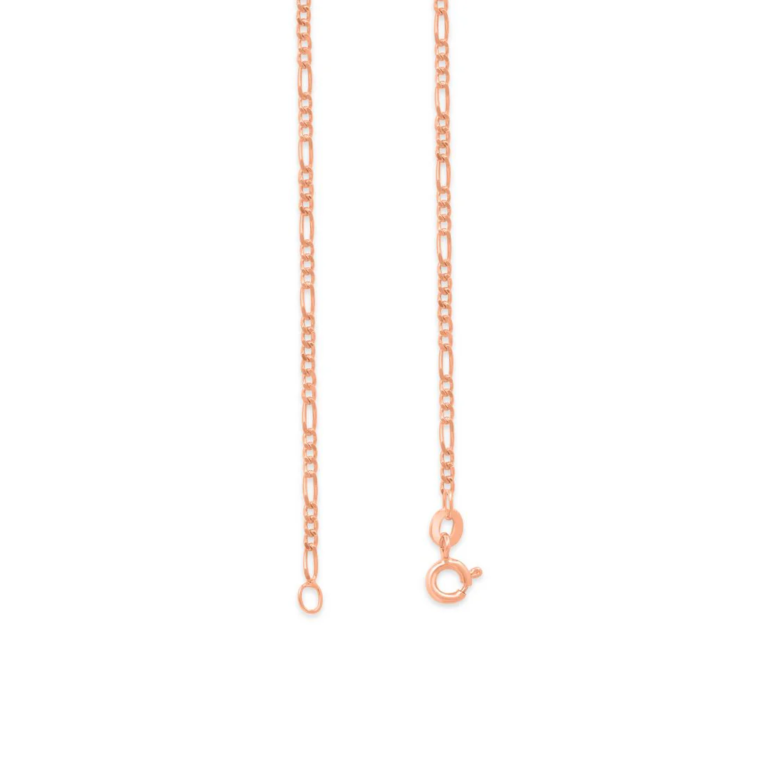 925 Silver Figaro Chain in Rose Gold Plating - Image 5
