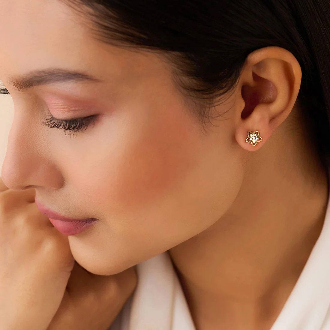 A Little Daily Delight Stud Gold Plated Earrings - Image 4