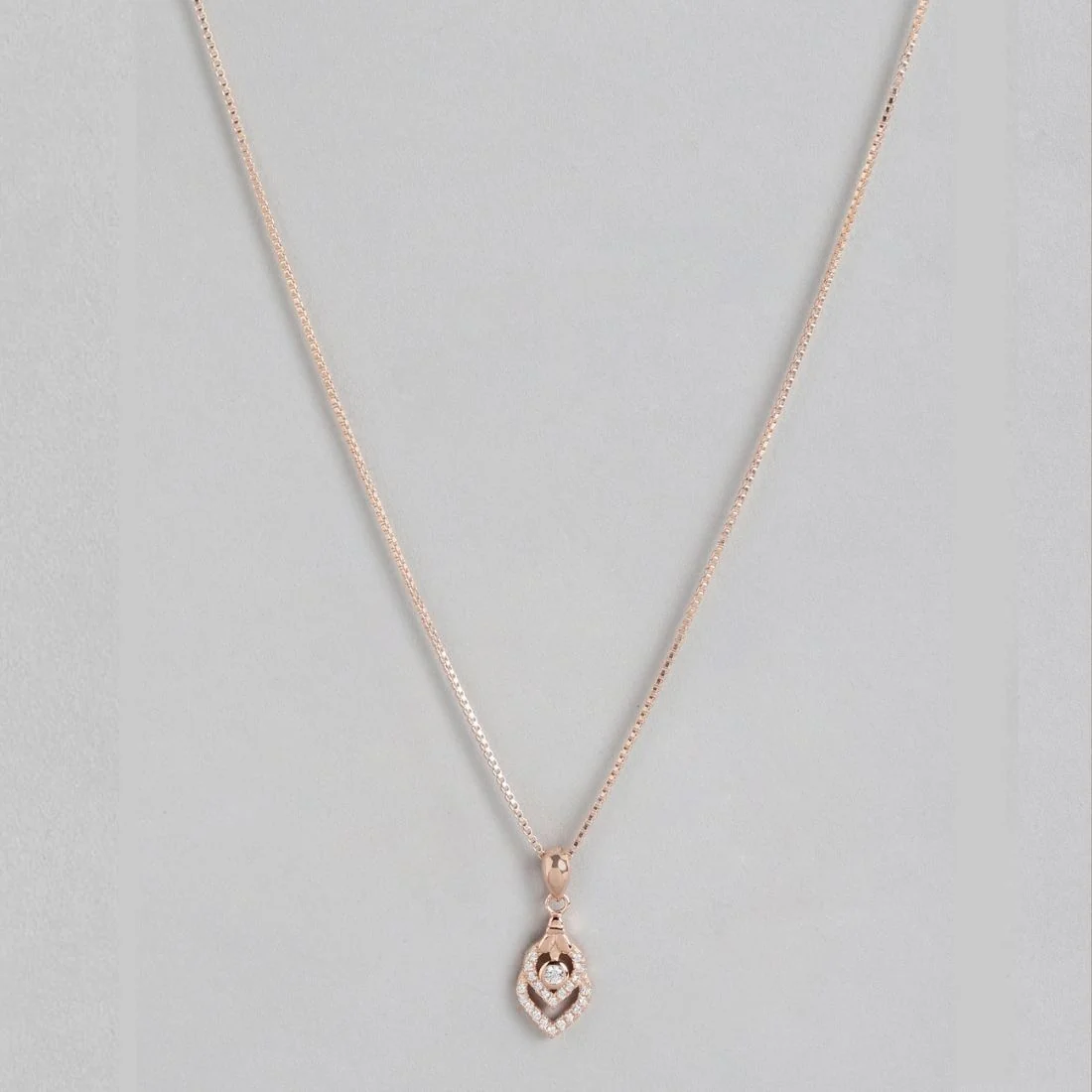 Hearty Elegance Radiant Rose Gold-Plated 925 Sterling Silver Pendant with Chain - Image 5