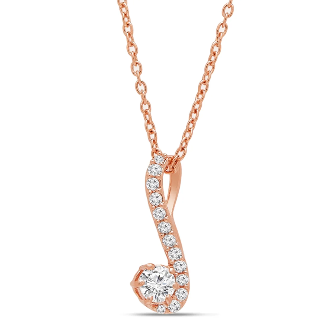 Abstract Elegance Rose Gold-Plated 925 Sterling Silver Necklace - Image 4