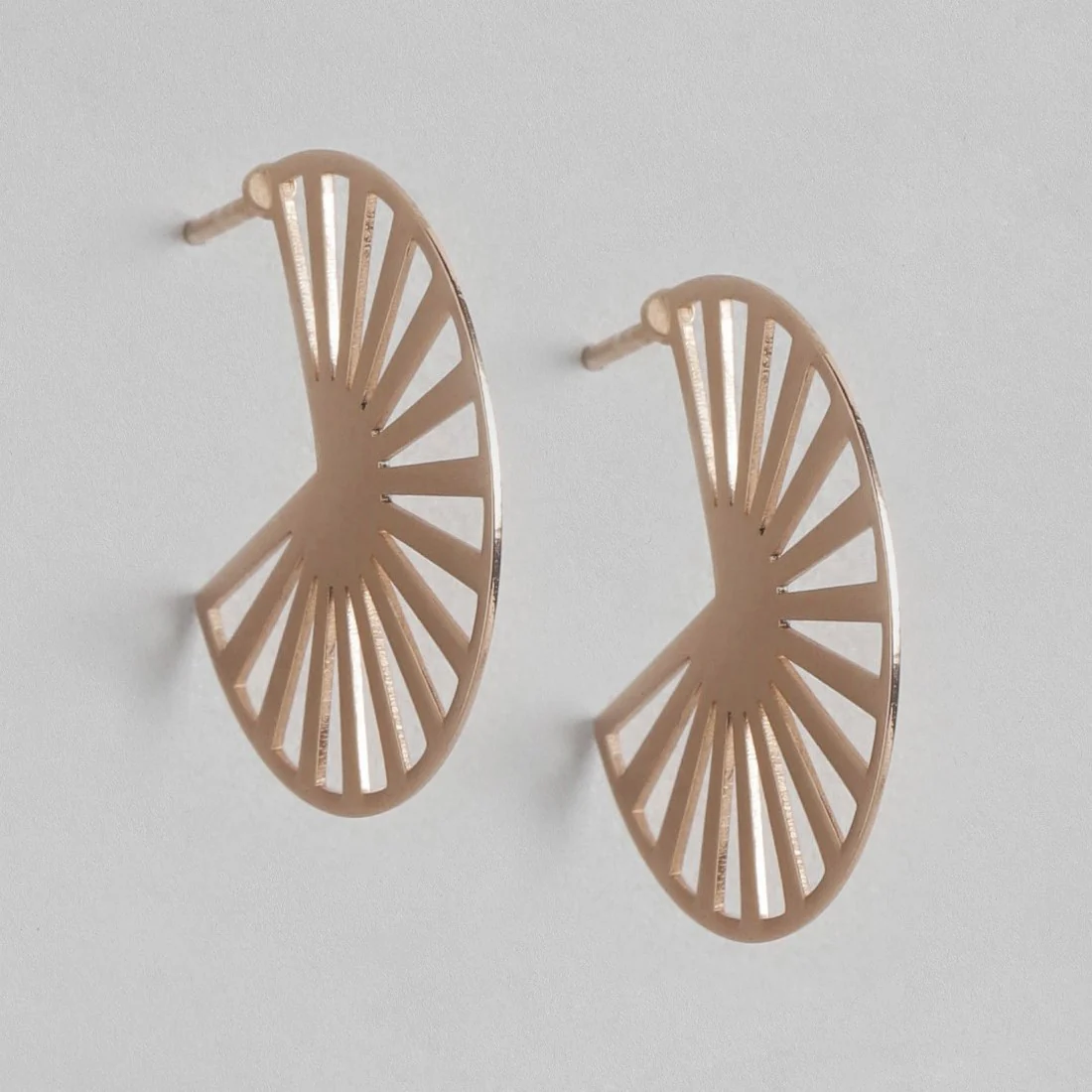 Abstract Rose Gold Plated 925 Sterling Silver Earrings - Image 3
