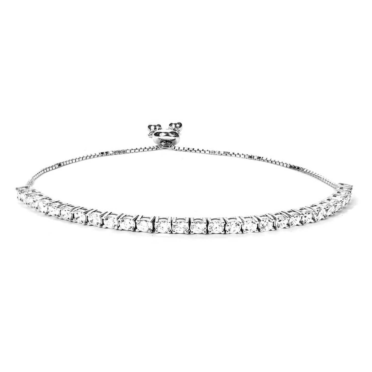 Adjustable single line 3mm solitaire CZ 925 Silver Bracelet | With Certificate of Authenticity and 925 Hallmark - Image 3
