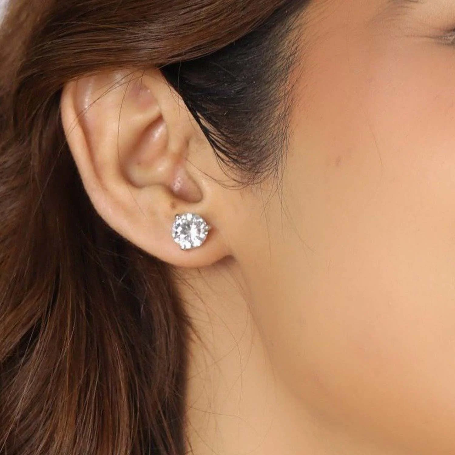 Alexis Solitaire 925 Silver Earrings - Image 3