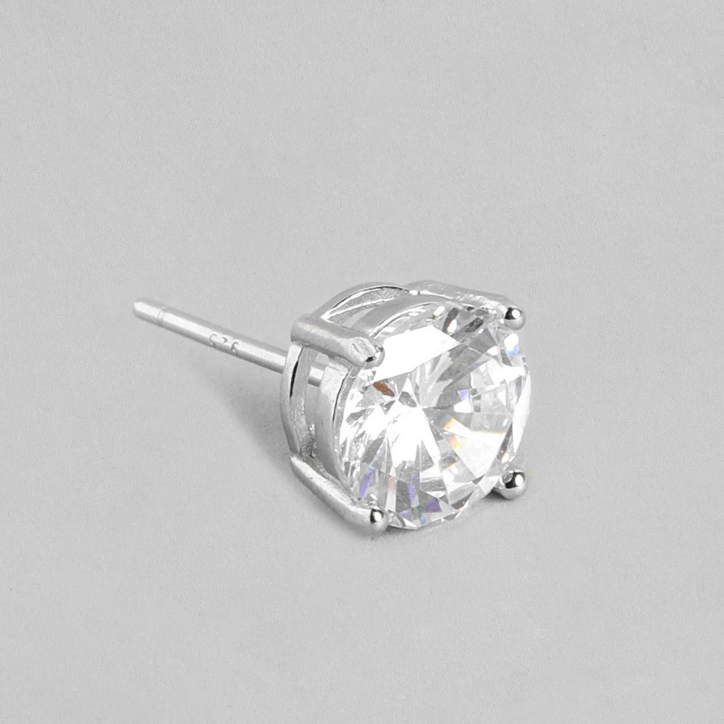 Alexis Solitaire 925 Silver Earrings - Image 6