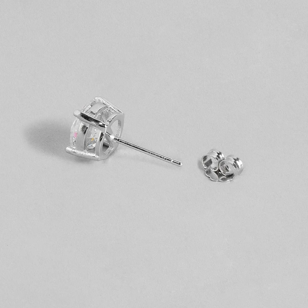 Alexis Solitaire 925 Silver Earrings - Image 8
