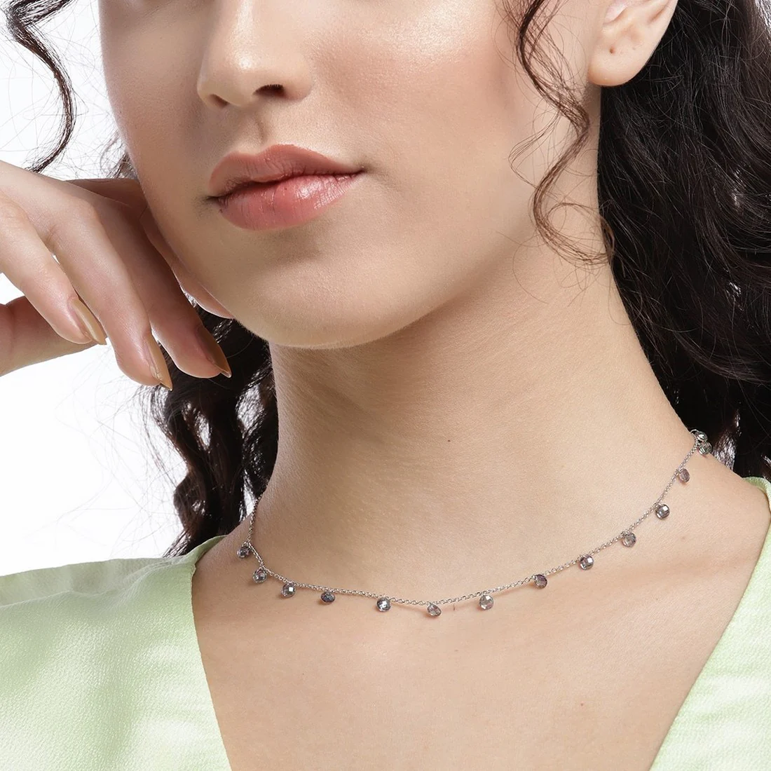 Alora Drop 925 Sterling Silver CZ Necklace - Image 4