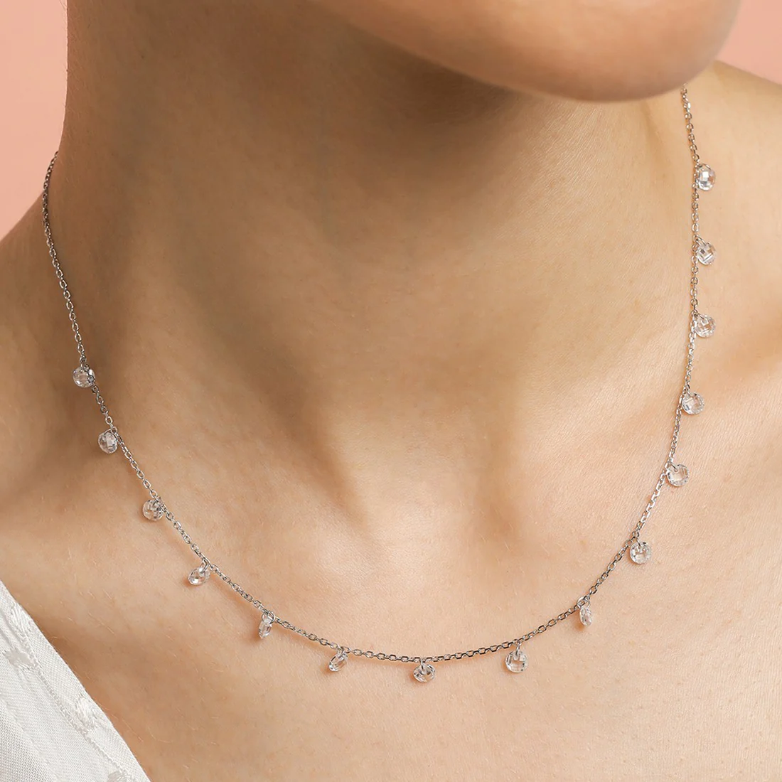 Alora Drop 925 Sterling Silver CZ Necklace - Image 5