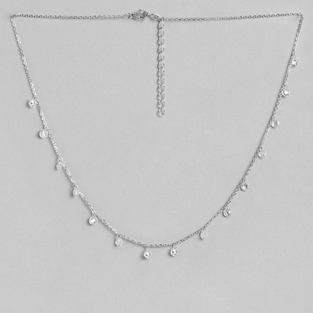 Alora Drop 925 Sterling Silver CZ Necklace - Image 6
