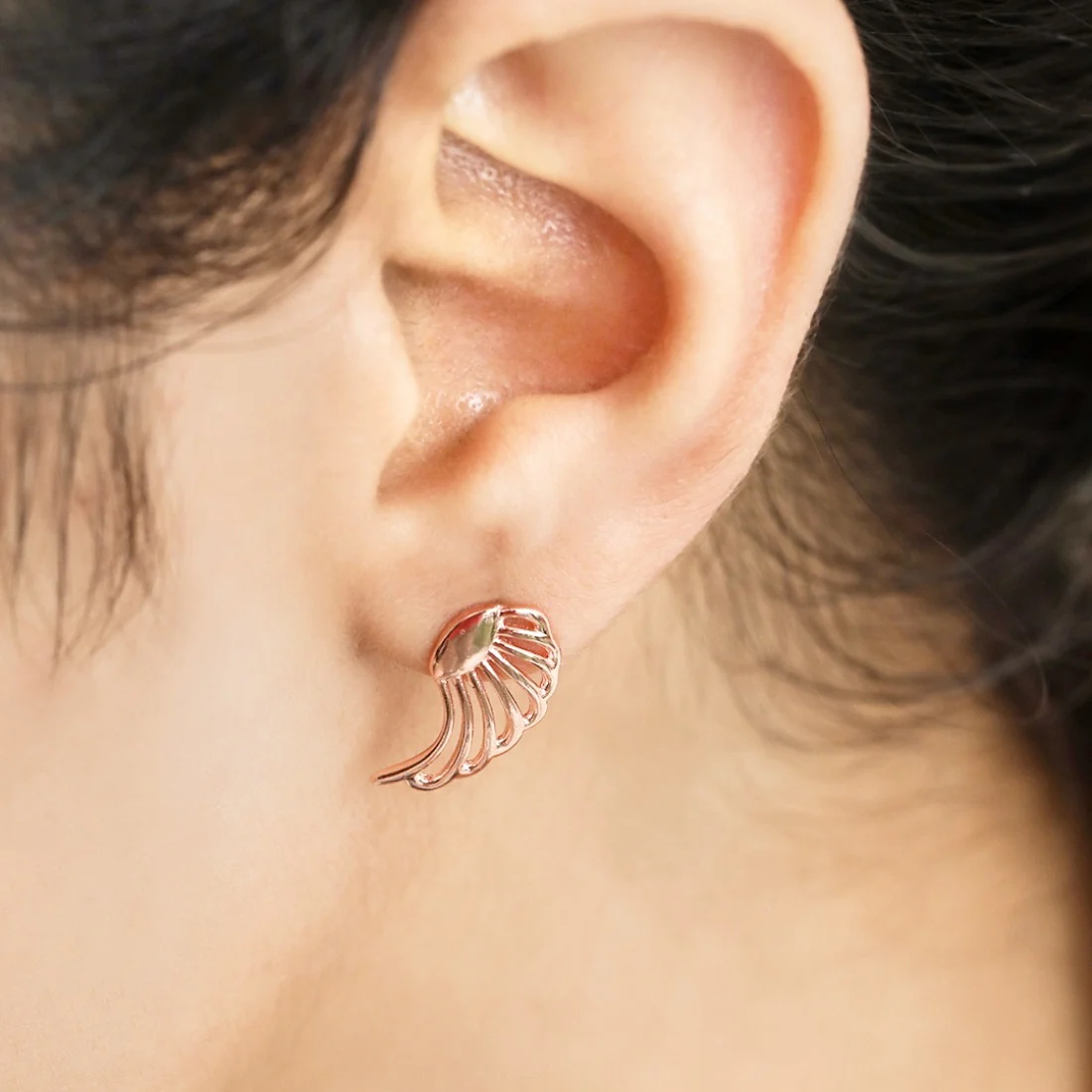 Angelic Allure Rose Gold-Plated 925 Sterling Silver Earrings - Image 2