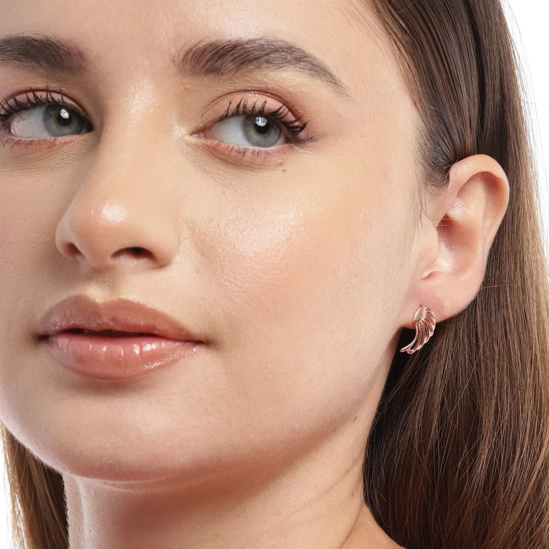 Angelic Allure Rose Gold-Plated 925 Sterling Silver Earrings - Image 3