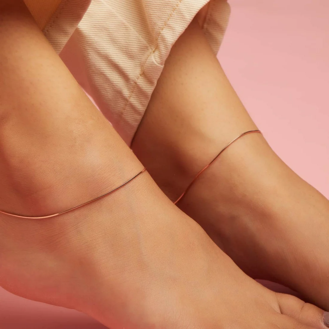Subtle Grace Minimal Chain 925 Sterling Silver Anklet in Rose Gold Gift Hamper - Image 3
