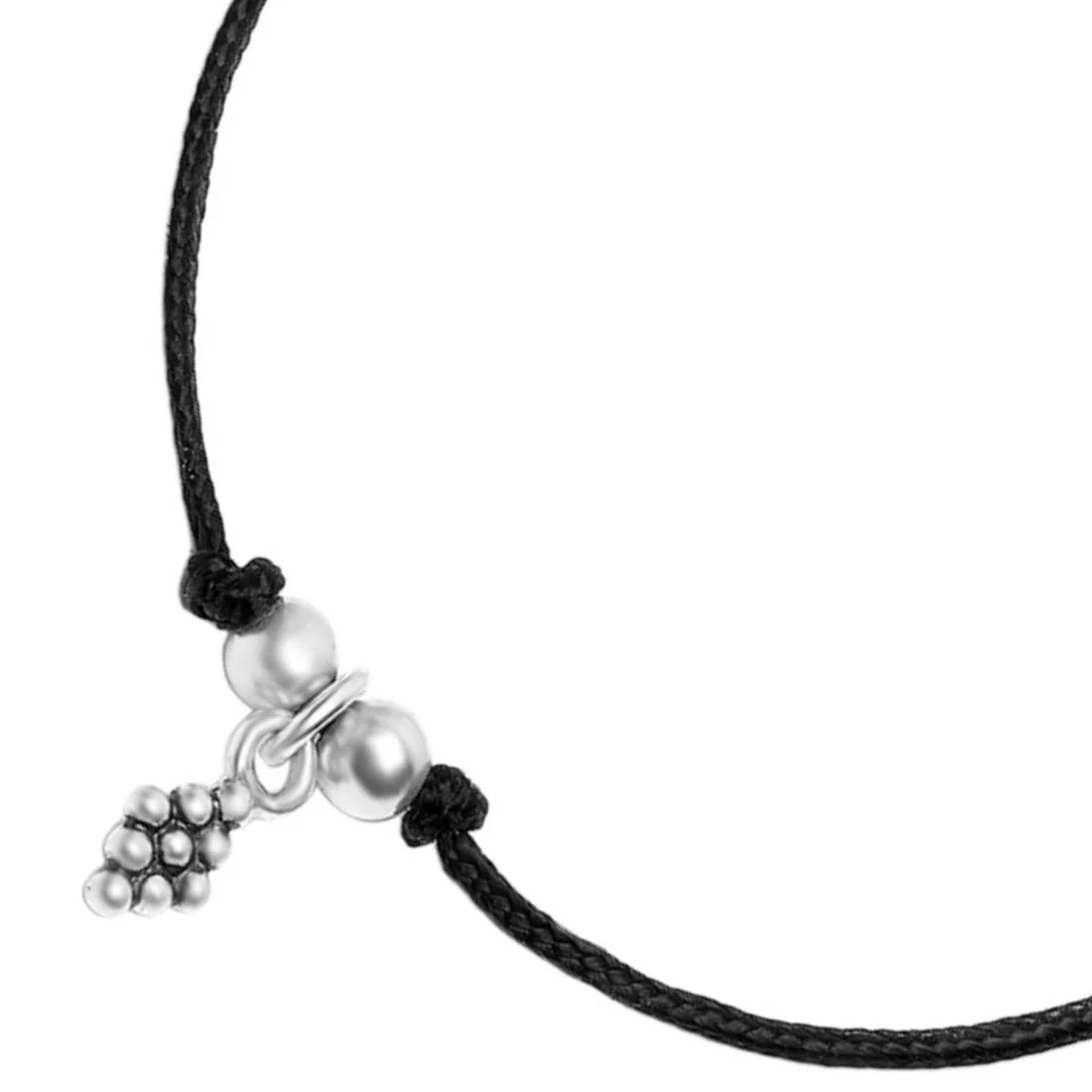 Minimal Rhodium Plated 925 Sterling Silver Thread Anklet - Image 5
