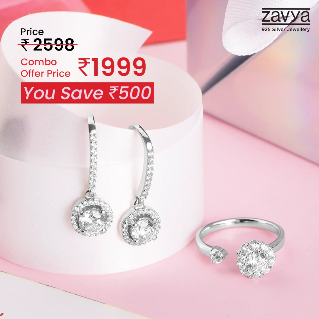 Be My Valentine 925 Silver Jewelry Combo - Valentines Edition With gift Box - Image 2