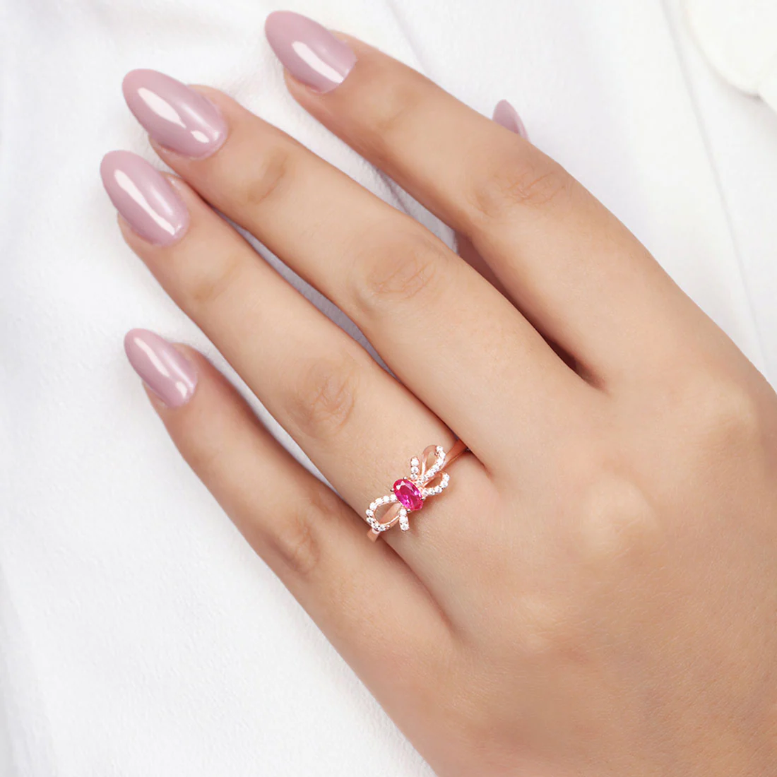 Beautiful Bow Rose Gold Plated 925 Sterling Silver Ring - Image 2