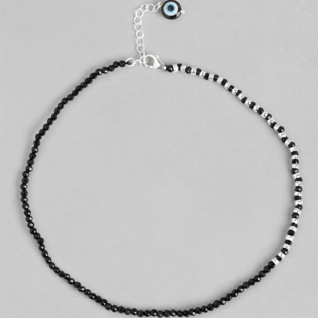 Minimal Evil Eye 925 Sterling Silver Anklet - Image 6