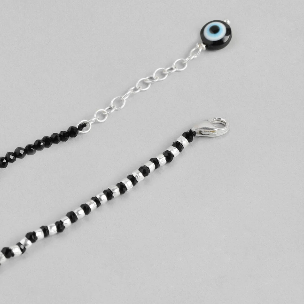 Minimal Evil Eye 925 Sterling Silver Anklet - Image 8