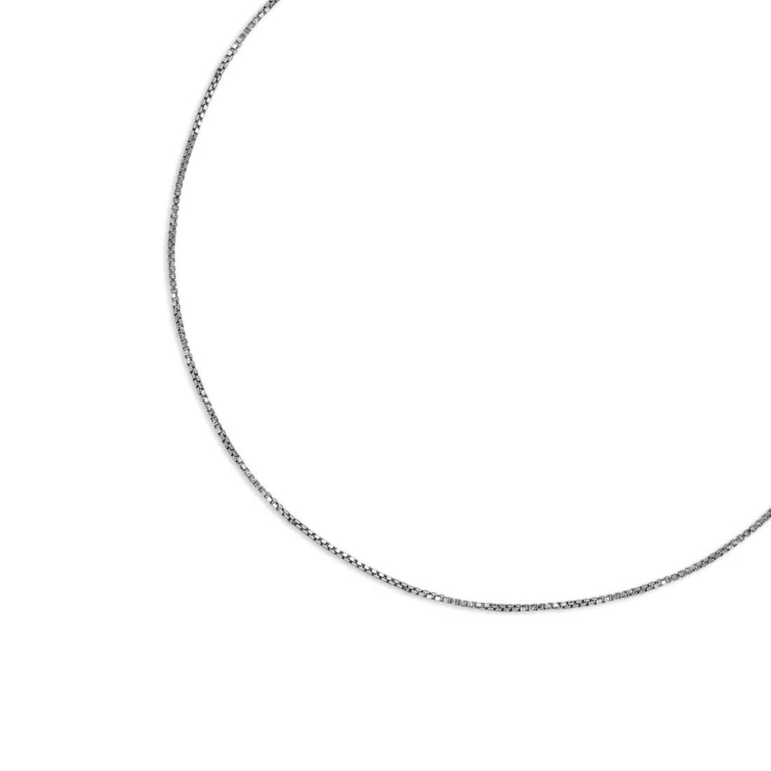 Black Rhodium plated 925 Sterling Silver Box Chain Anklet - Image 5