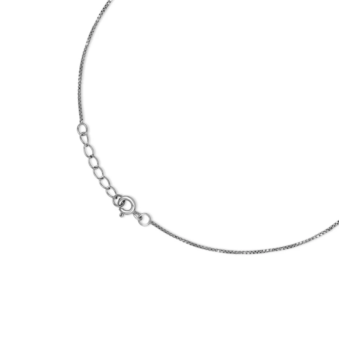 Black Rhodium plated 925 Sterling Silver Box Chain Anklet - Image 6