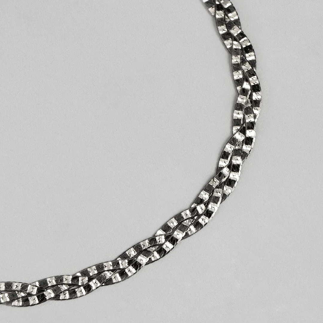Black Tangled 925 Sterling Silver Anklet - Image 8