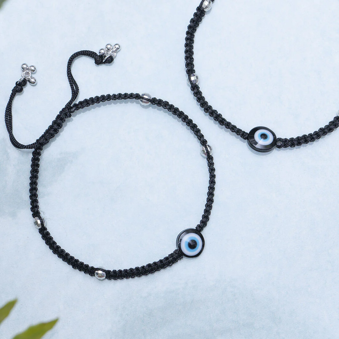 Black Thread with Evil Eye 925 Silver Anklet