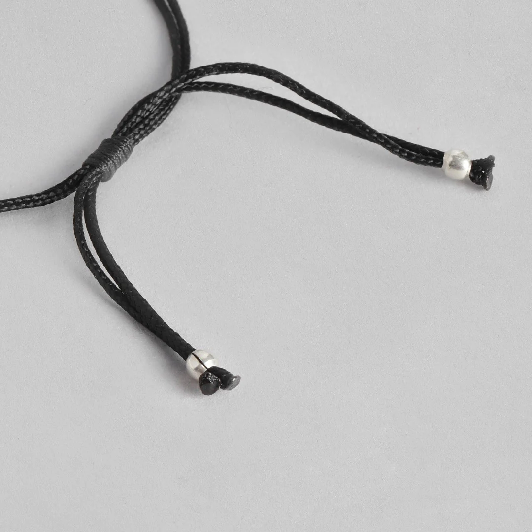 Black Thread Woven Thread Anklets in 925 Sterling Silver - Image 8