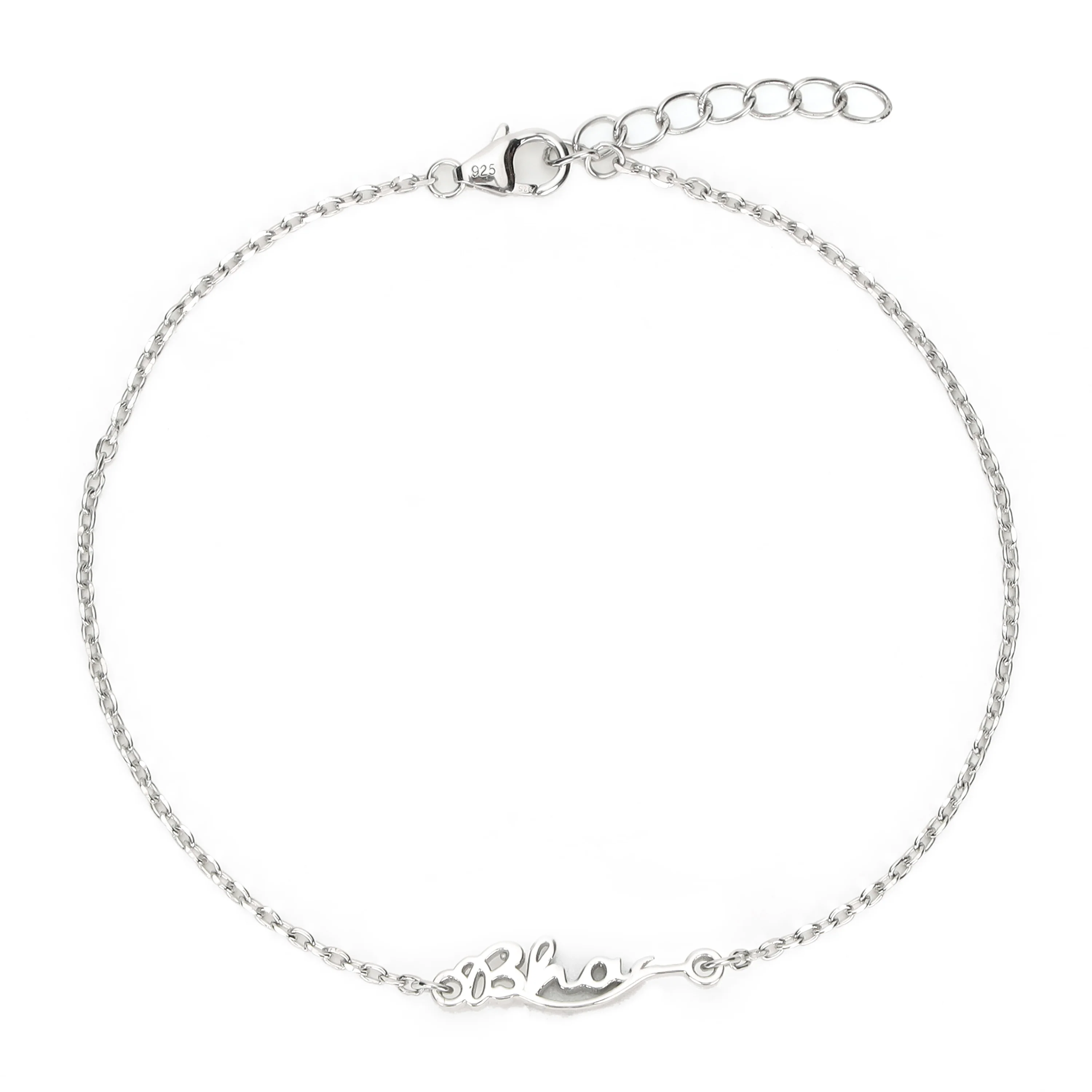 Blessed Bhai Rhodium-Plated 925 Sterling Silver Adjustable Link Chain Rakhi For Him - Image 2