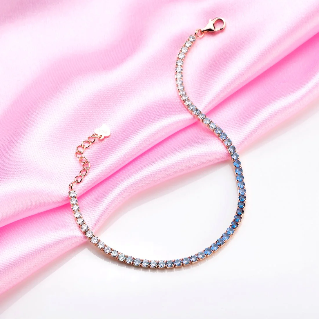 Blooming Elegance Rose Gold-Plated CZ 925 Sterling Silver Bracelet