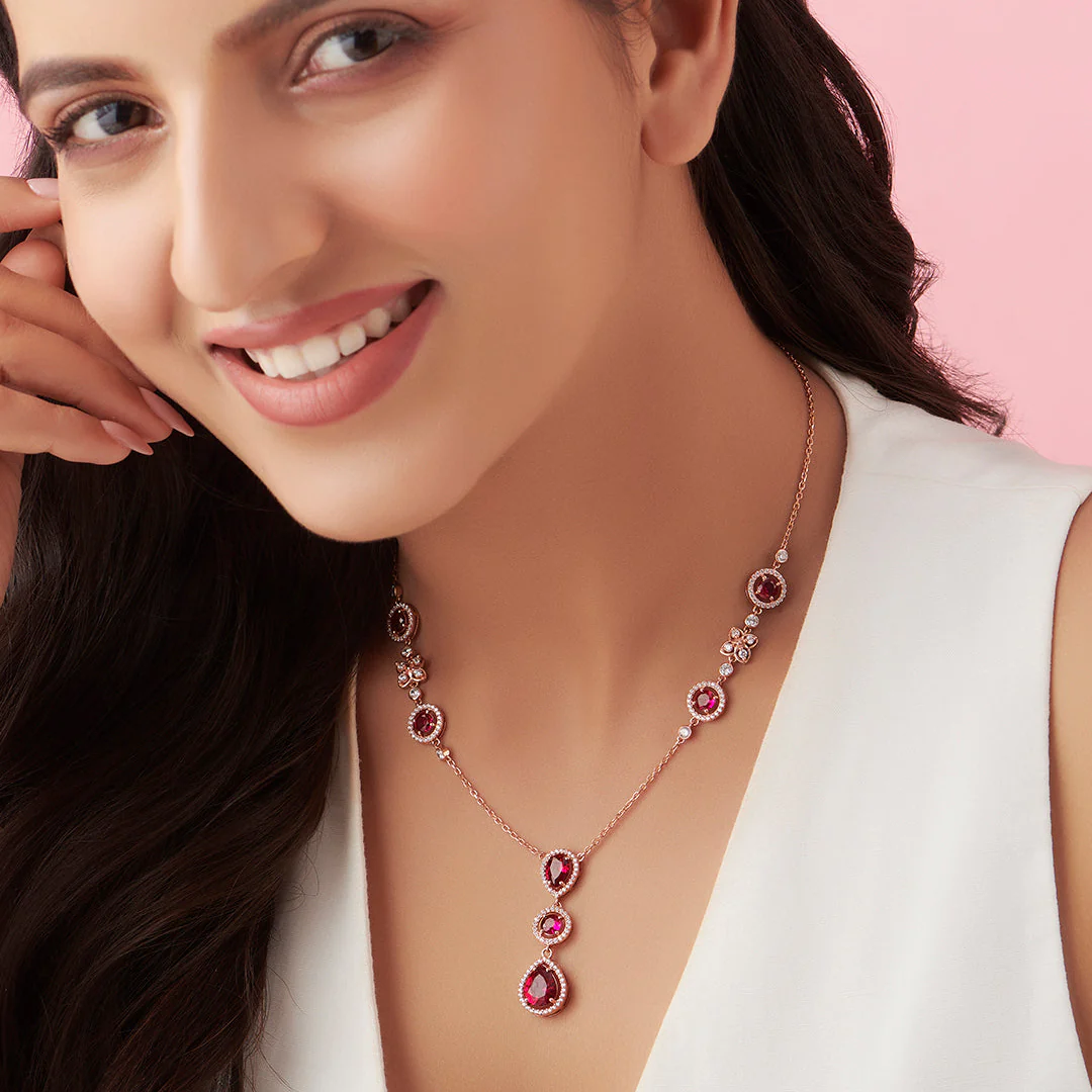Blossom Bloom Rose Gold-Plated 925 Sterling Silver Jewellery Set - Image 6