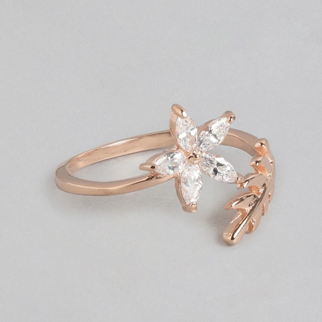 Blossom Rose Gold Plated 925 Sterling Silver Ring for Women (Adjustable) - Image 5