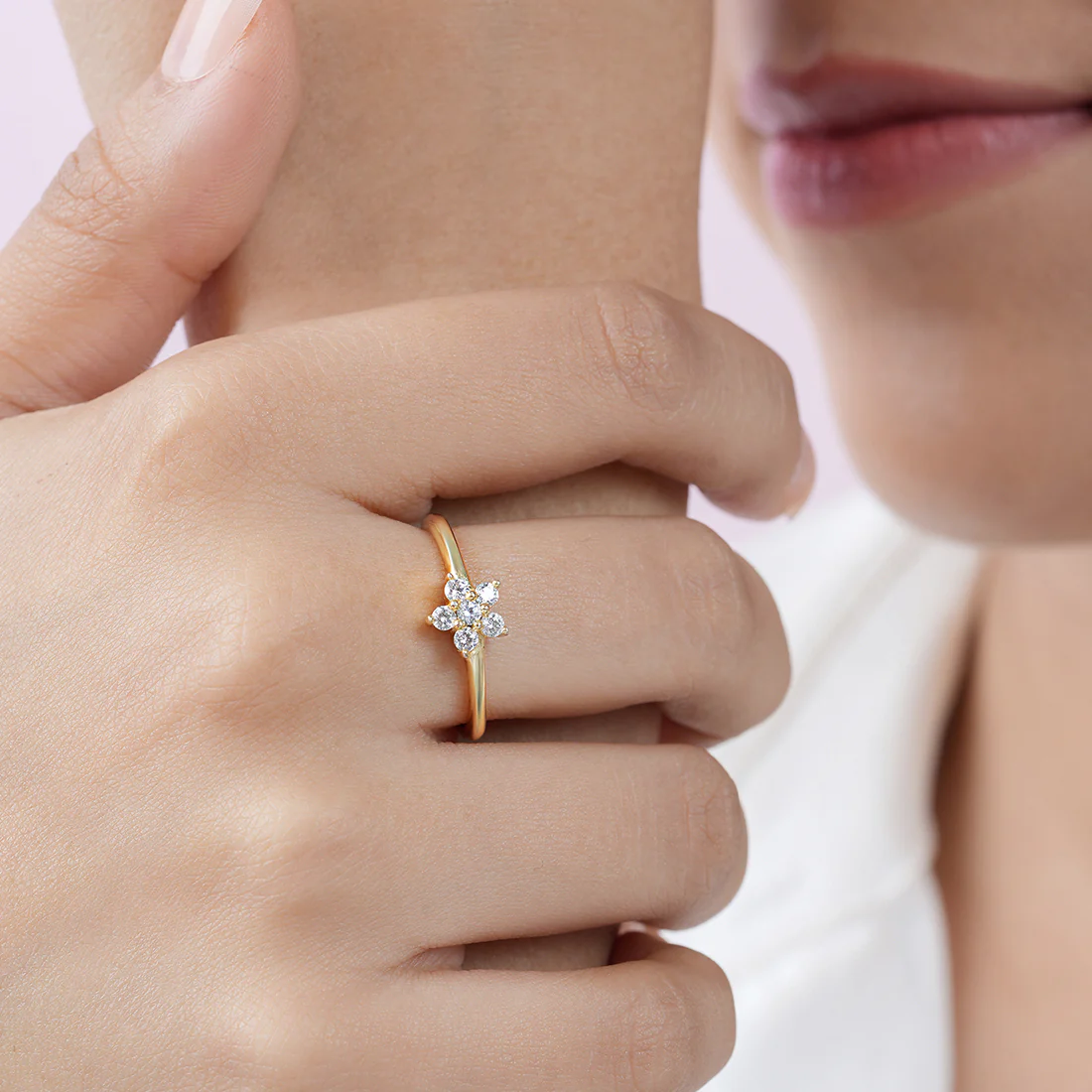 Blossoming Beauty Gold Plated 925 Sterling Silver Ring - Image 2