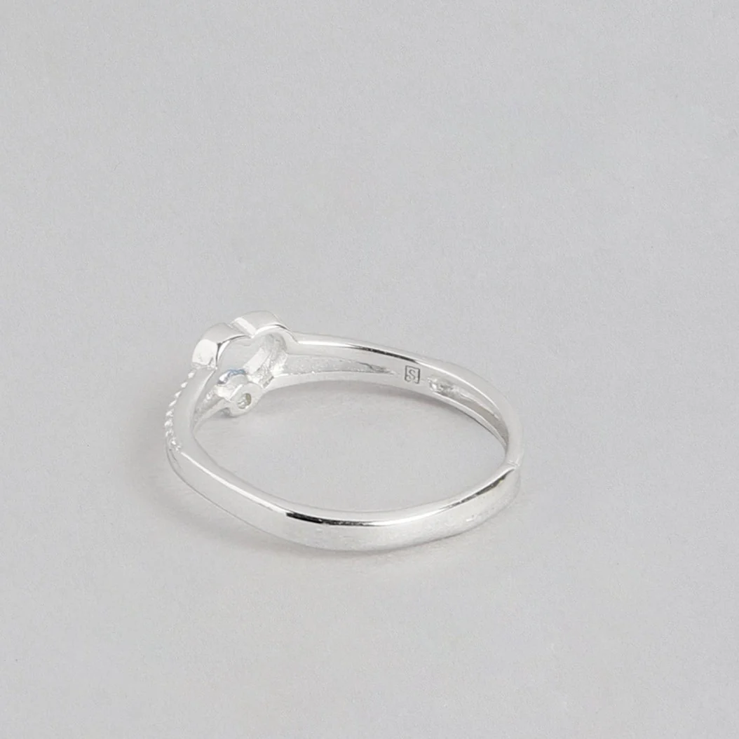 Blue Heart CZ 925 Sterling Silver Ring for Women (Adjustable) - Image 7