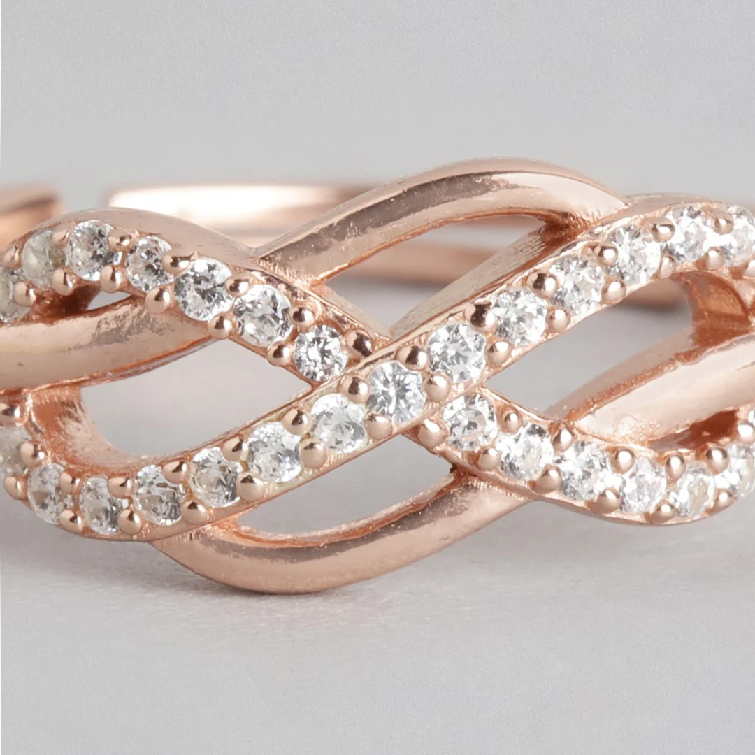 Blushing Aura 925 Sterling Silver Cubic Zirconia Women's Ring (Adjustable) - Image 7