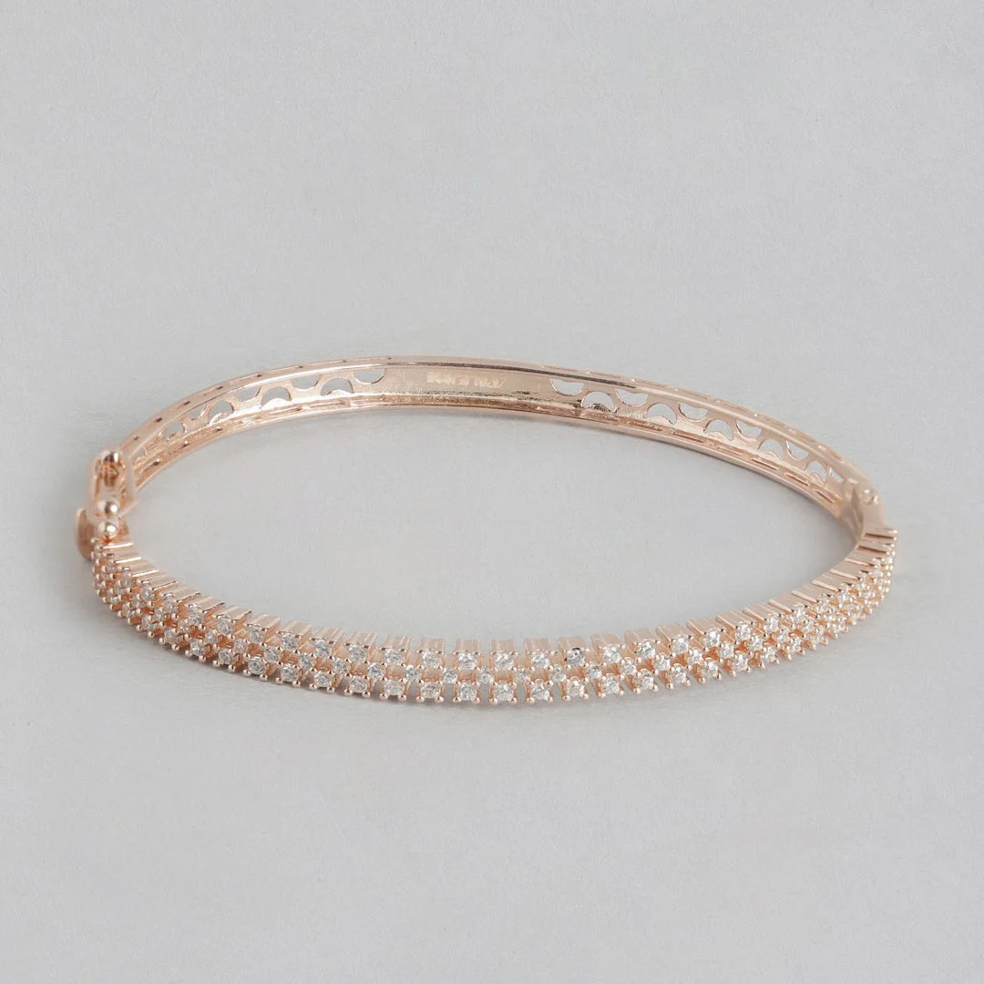 Blushing Beauty Rose Gold Plated 925 Sterling Silver Bracelet - Image 3