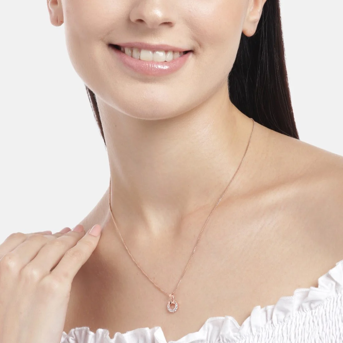 Bow-Knot Elegance CZ Rose Gold-Plated 925 Sterling Silver Pendant with Chain - Image 5