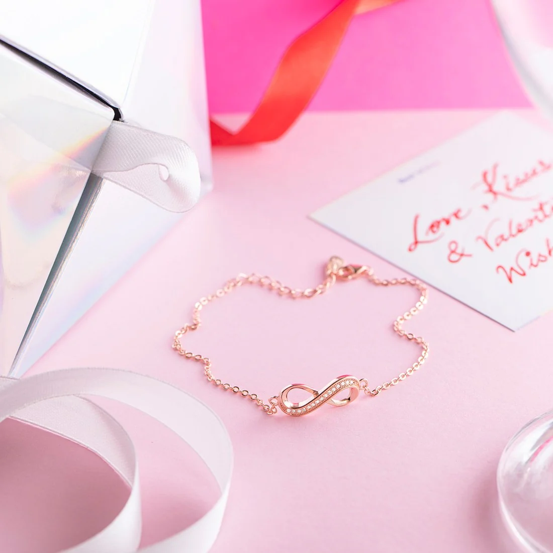 To Infinity and Beyond Rose Gold 925 Silver Bracelet Gift Hamper - Image 3