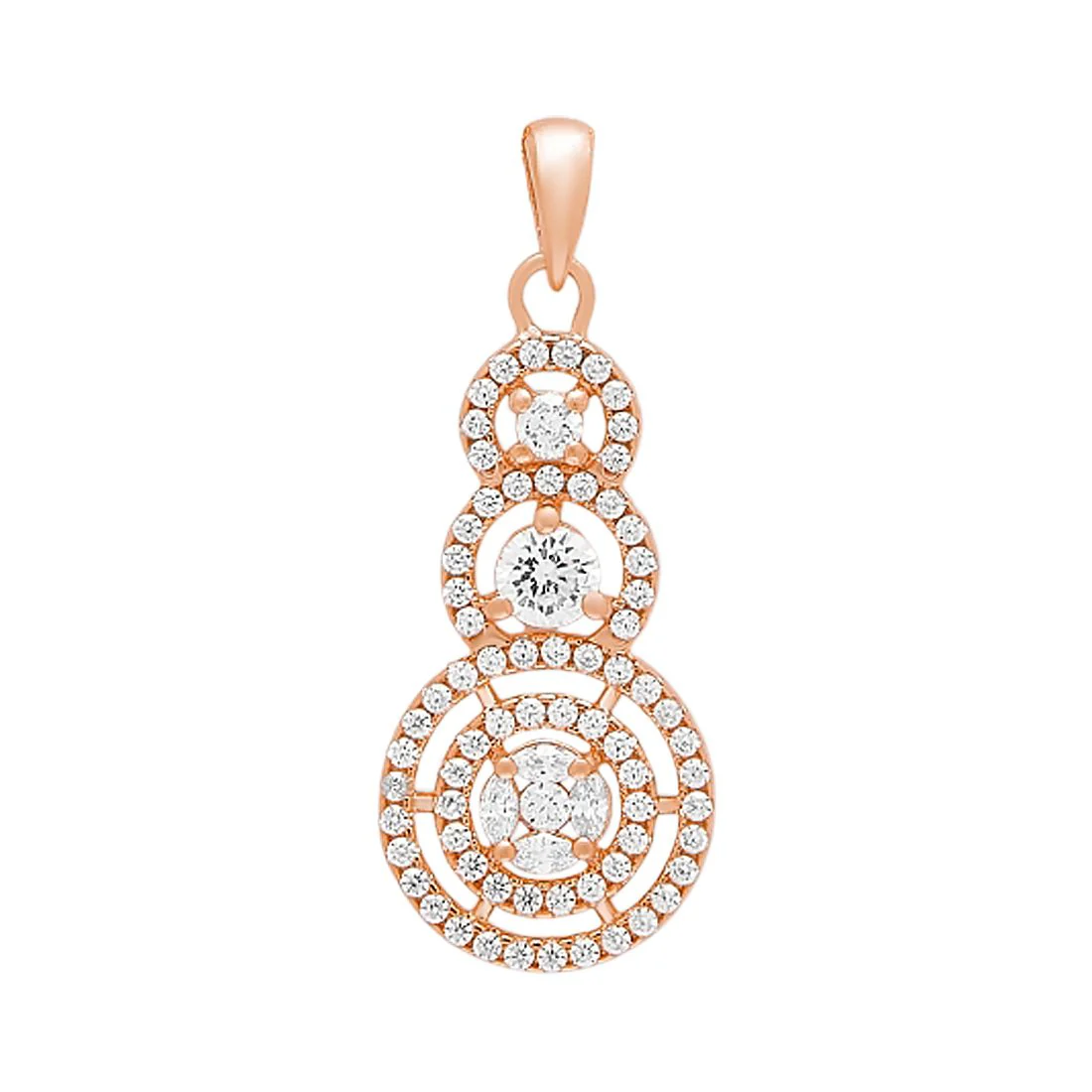 Breathtaking Circles Rose Gold Plated 925 Sterling Silver Pendant with Chain - Image 4