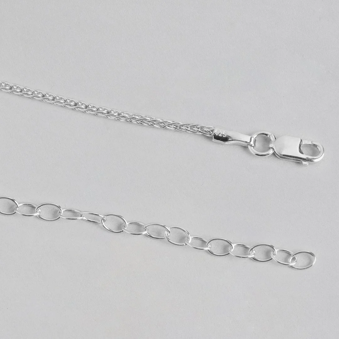 Breathtaking Rhodium Plated 925 Sterling Silver Weave Chain - Image 5