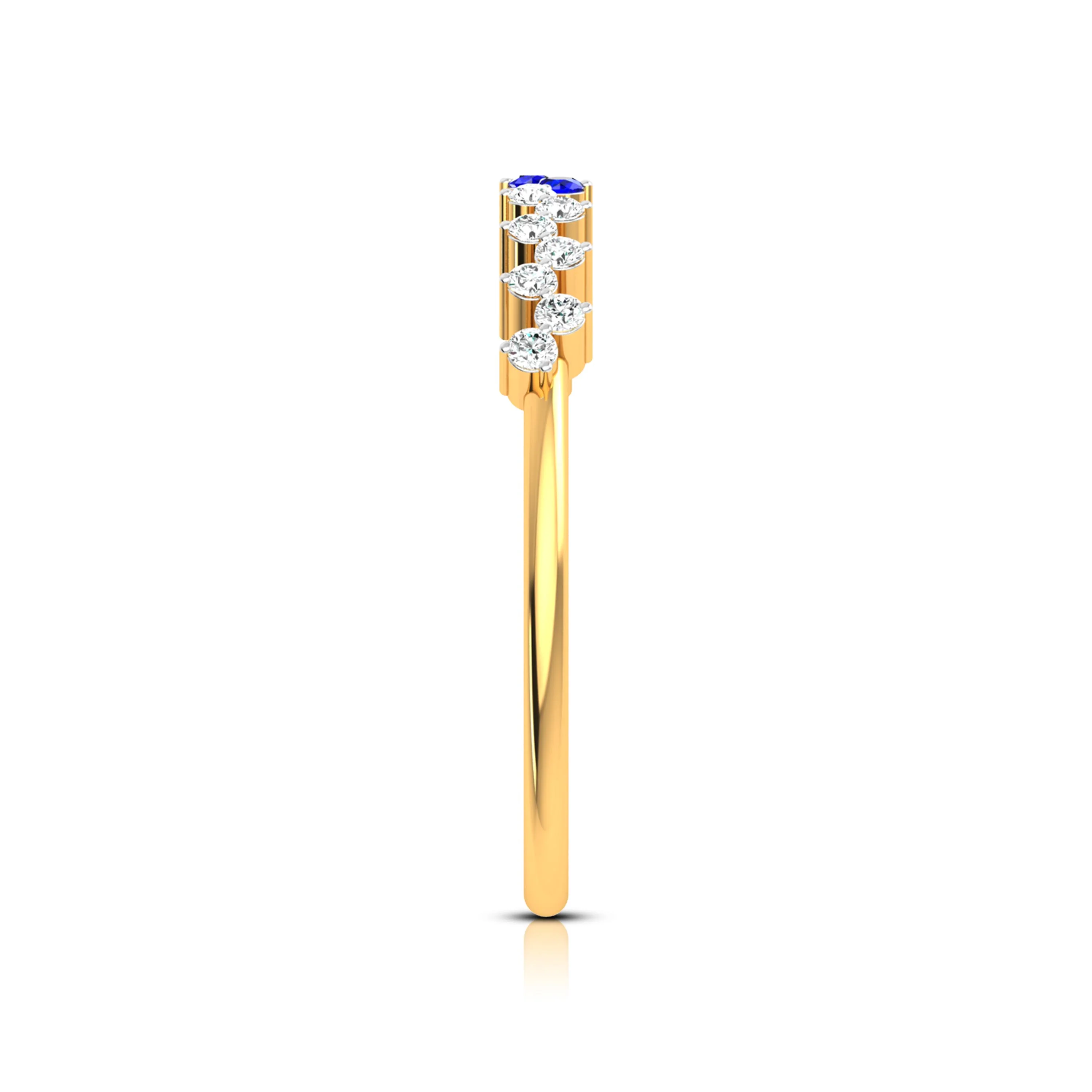 Lily Gold Band Ring with Lab-Grown Diamonds - Image 3