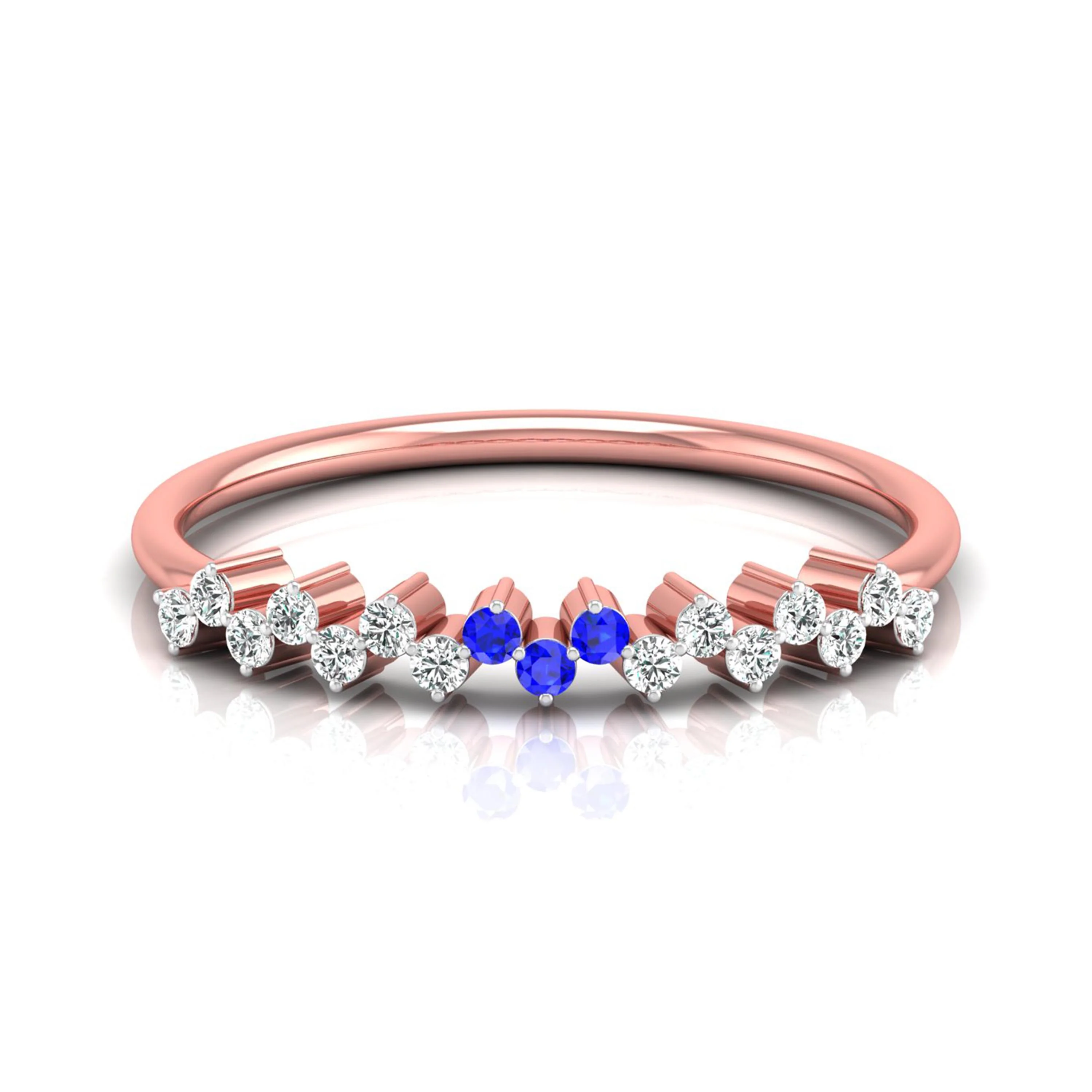 Lily Gold Band Ring with Lab-Grown Diamonds - Image 6