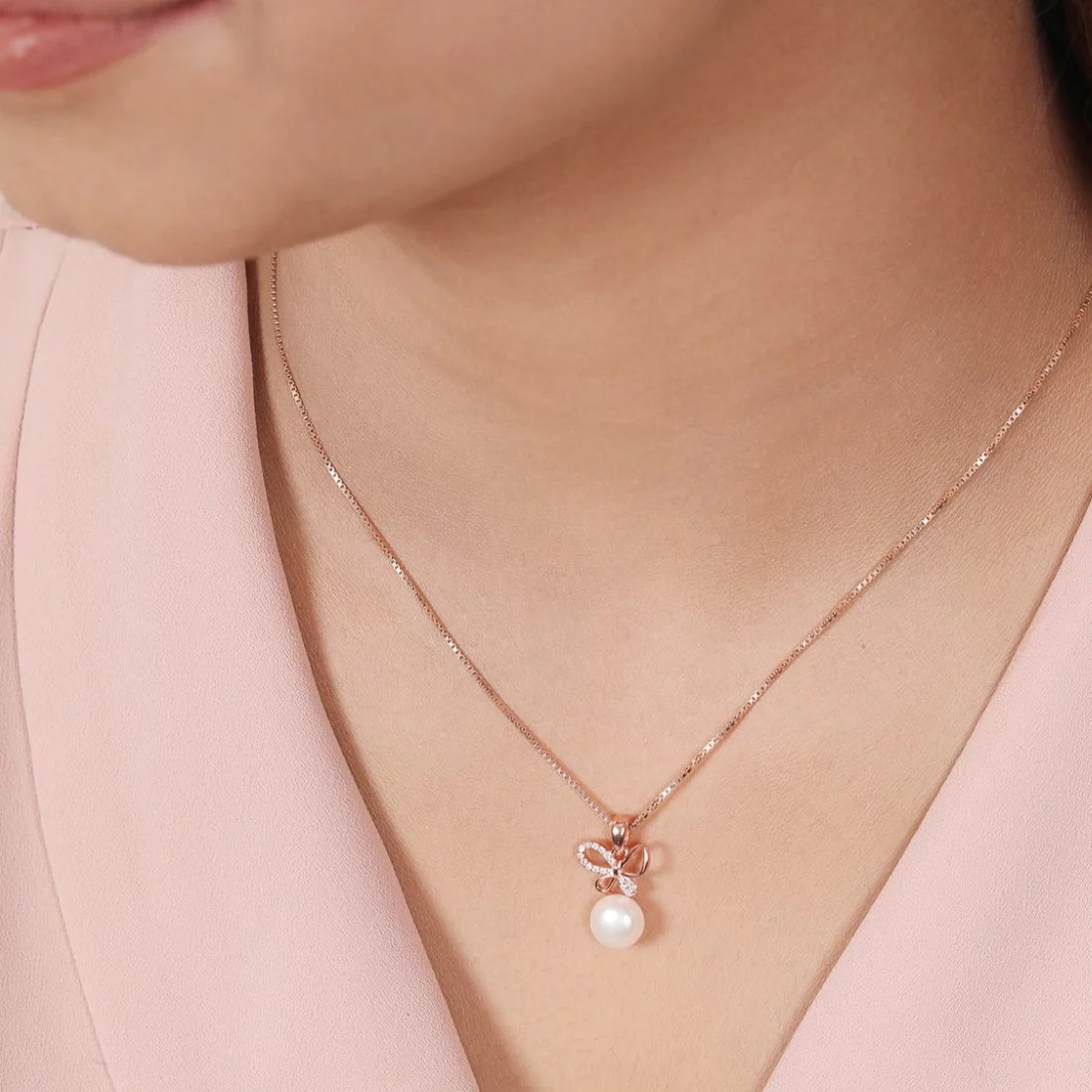 Butterfly Bliss Rose Gold Plated 925 Sterling Silver Pendant - Image 3