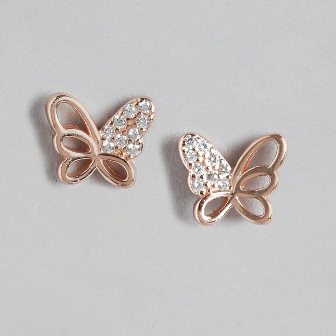 Butterfly Blush Rose Gold-Plated 925 Sterling Silver Earrings - Image 3