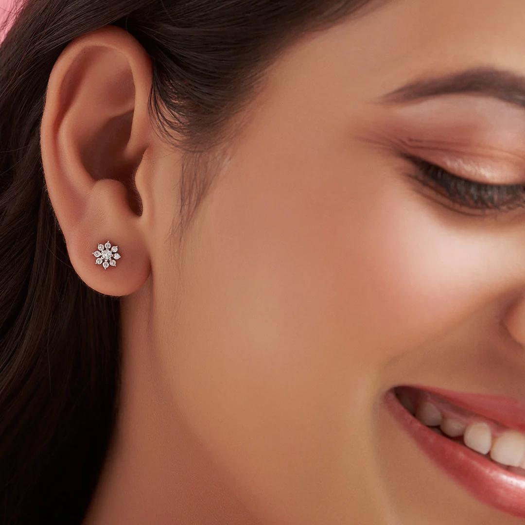 Celestial Blooms Nakshatra Floral Studs 925 Silver Earrings Gift Hamper for Sister - Image 9