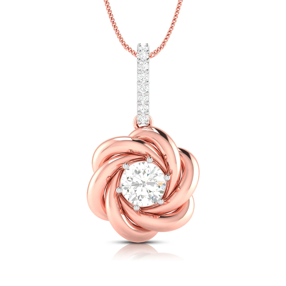 0.8 CT Swirl Solitaire Lab-Grown Diamond Star Pendant without Chain - Image 5