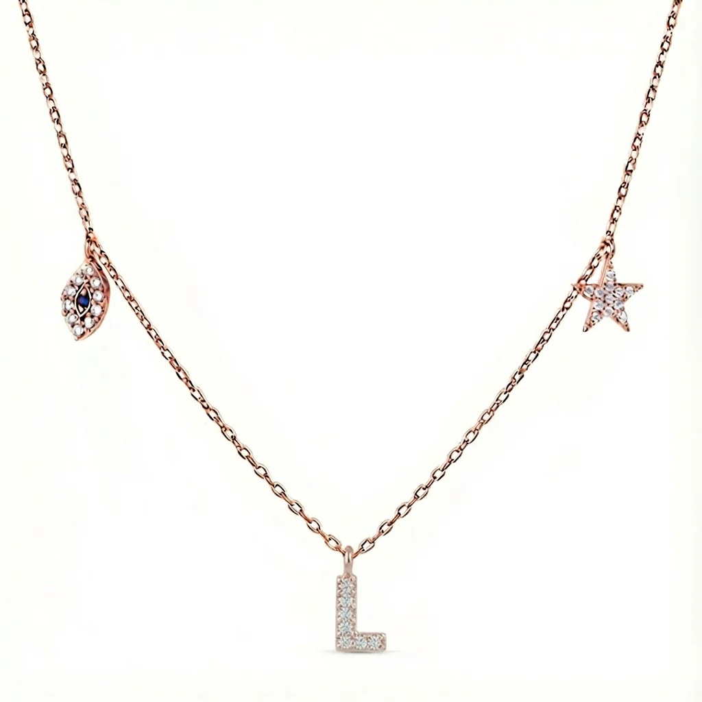 Charms Rose Gold Plated 925 Sterling Silver Necklace - Image 10