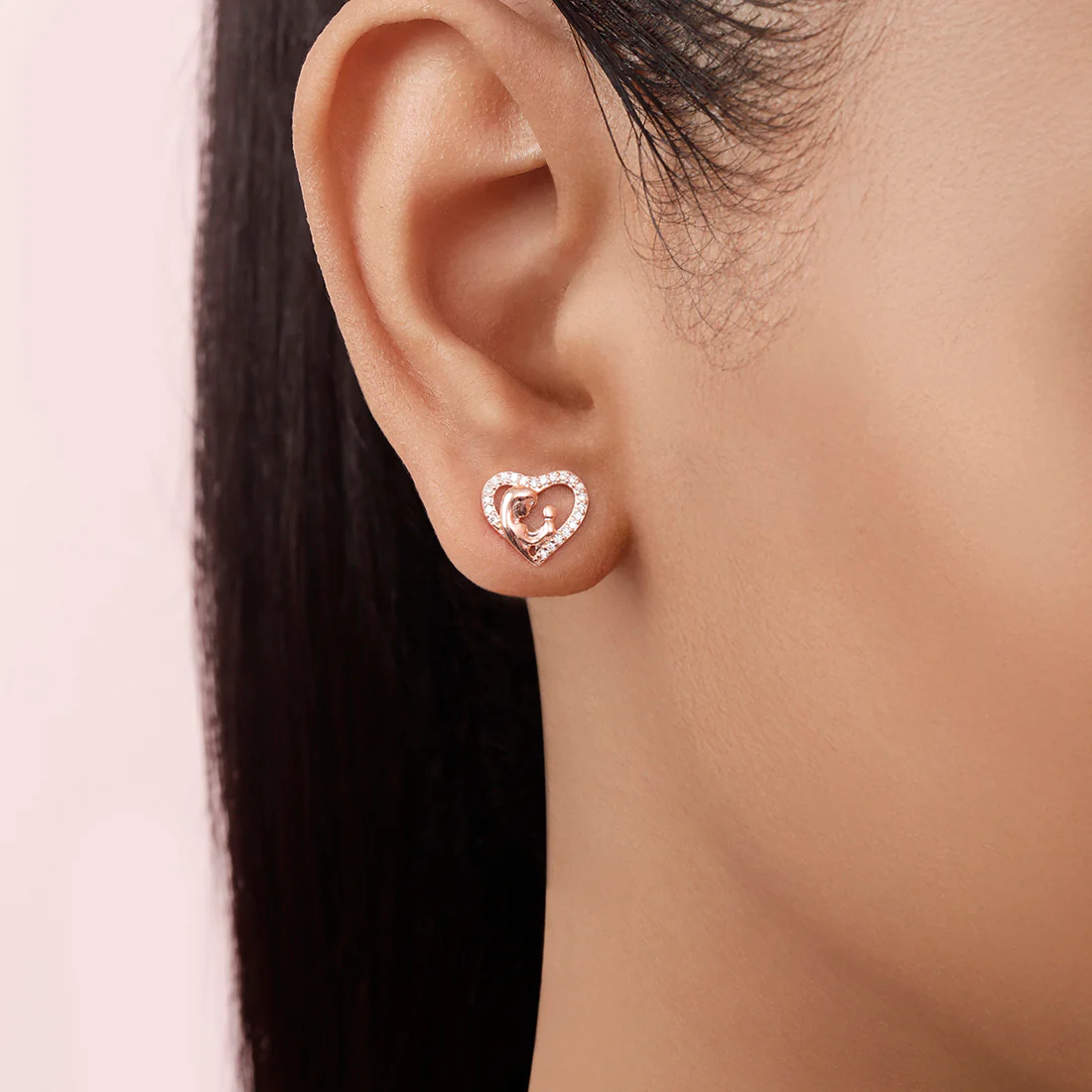 Cherished Connection Rose Gold Plated 925 Sterling Silver Earrings - Image 3